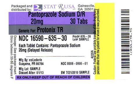 Pantoprazole Sodium Delayed Release Stat Rx Usa Llc Fda Package