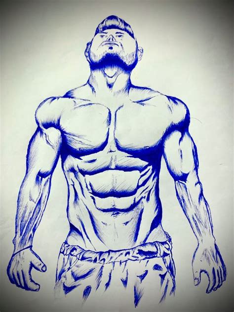 Bodybuilding Pencil Drawing