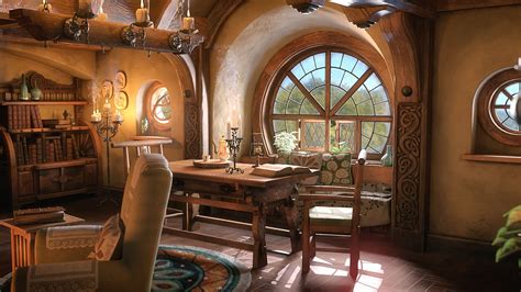 Hobbit'ish Living room Interior, Mario V | The hobbit, Hobbit house ...