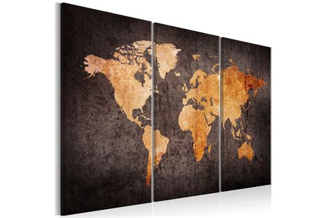 Tavla Chestnut World Map X Brun Inredning Dekor Furniturebox