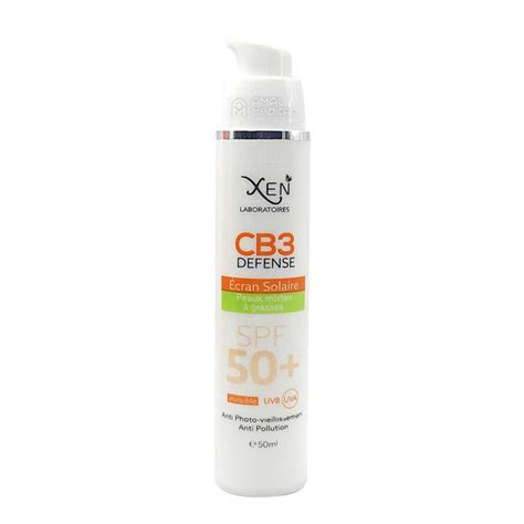 Ecran solaire peaux mixtes à grasses Xen CB3 Defense spf 50 30ml