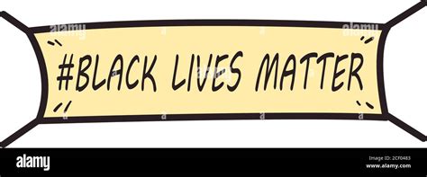 Black Lives Matter Banner Line And Fill Style Icon Design Of Protest