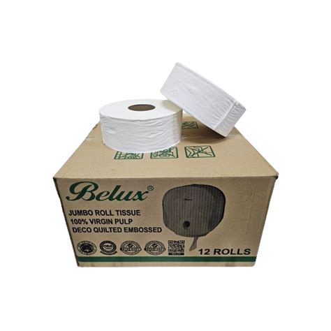 Belux Jumbo Toilet Rolls 12 Rolls Per Box 2 Ply X 250M X 12 100