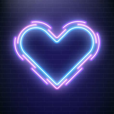 Premium Vector Love Neon Valentines Day Heart Concept Of Heart Neon