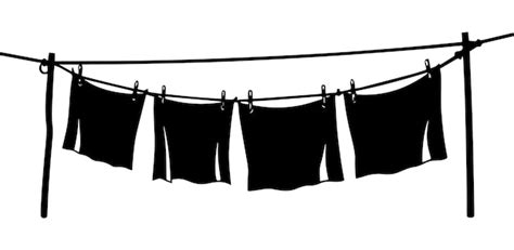 Washing Line Silhouette Premium Ai Generated Vector