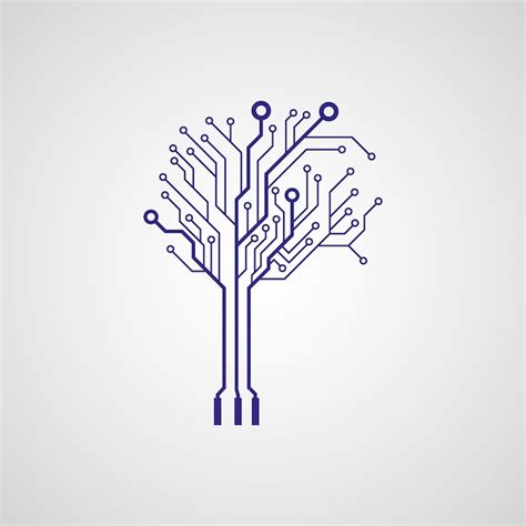 Premium Vector Technology Tree Logo Vector Circuit Tree Icon