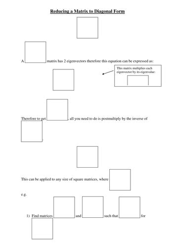 Reducing Matrices | Teaching Resources