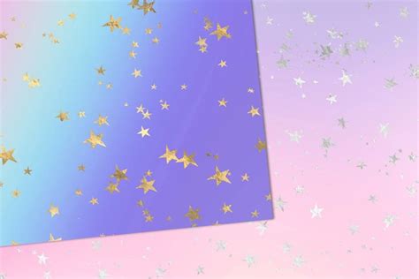 Rainbow Pastel Stars Digital Paper | Digital paper, Pastel gradient ...