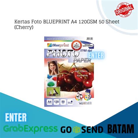 Jual Kertas Foto Blueprint A4 120gsm 50 Sheet Cherry Shopee Indonesia