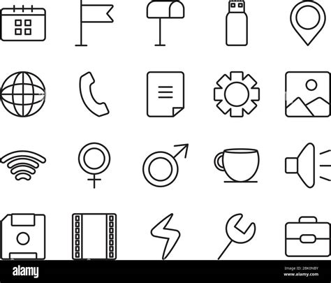 Speaker And User Interface Icon Set Over White Background Line Style