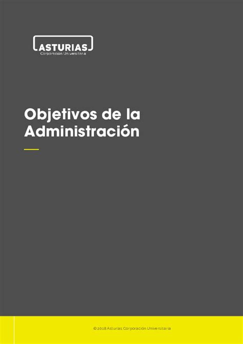 Pdf Objetivos De La Administración