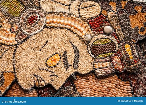 Prehispanic Mosaic From Seeds And Grains Editorial Image Image Of