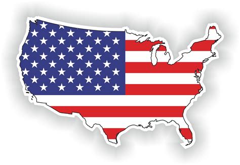 Usa Map Flag Silhouette Sticker For Laptop Book Fridge Guitar Etsy