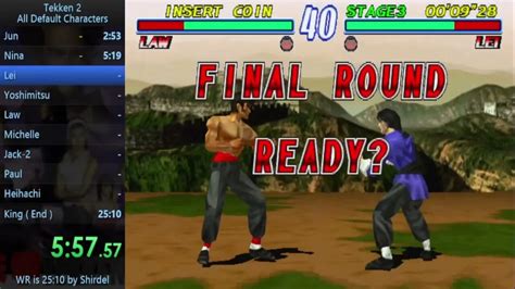 Tekken 2 Speedrun All Default Characters Easy 1 Round