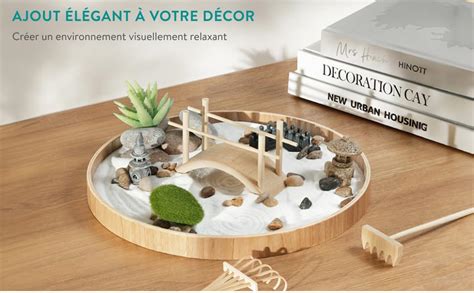 Navaris Jardin Zen Miniature Kit Accessoire Mini Jardin Japonais Avec