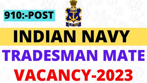 Indian Navy Tradesman Mate Civilian Vacancy Full Detail