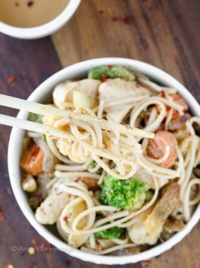 Easy Thai Peanut Chicken Noodle Stir Fry Chef Lindsey Farr