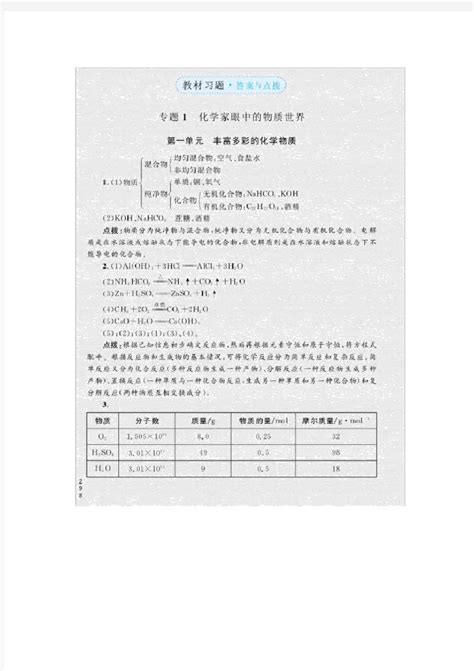 完整word版苏教版高中化学必修一教材课后习题答案及解析doc 文档之家