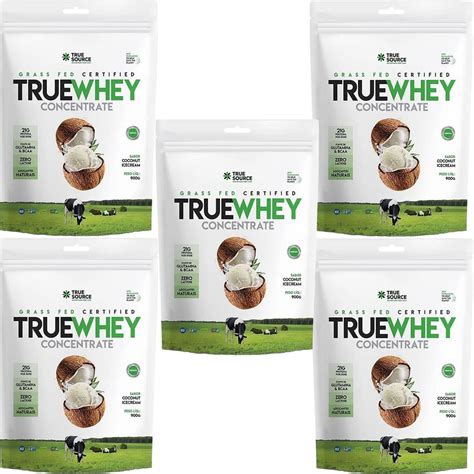 Kit 5X True Whey Concentrate 900g Refil Coconut Ice Cream True