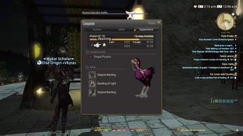 Final Fantasy Xiv Personal Apartments Chocobo Stable Training Chocobo