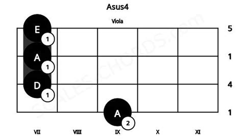 Asus4 Viola Chord A Suspended Fourth Scales Chords