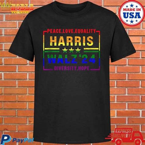 Official Kamala Harris Tim Walz 2024 Peace Lgbt Harris Walz Waltz T