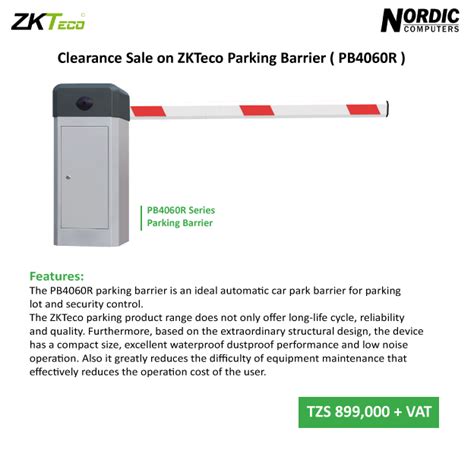 Clearance Sale On Zkteco Parking Barrier Pb R Nordic Computers