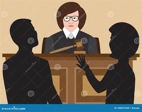 Flat Vector Female Judge Stock Vector Illustration Of Judgement