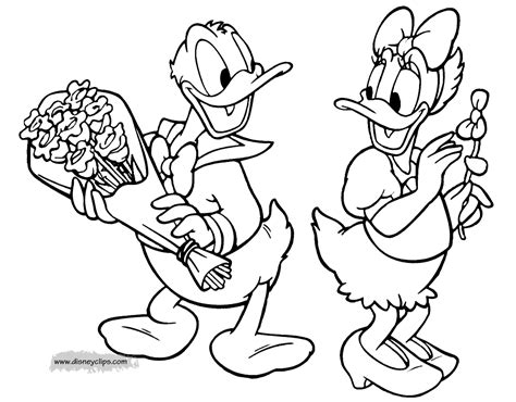 Donald Duck And Daisy Coloring Pages