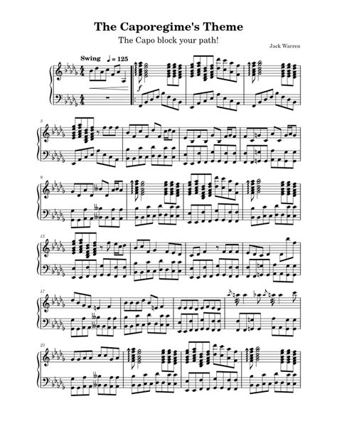 The Caporegime's Theme Sheet music for Piano (Solo) | Musescore.com