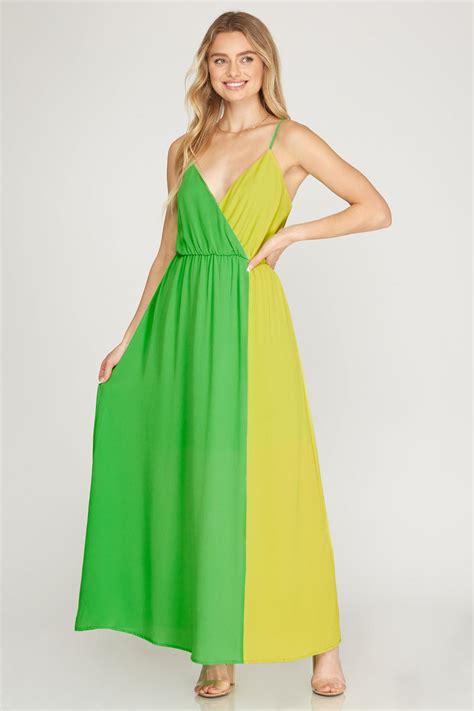 Color Block Maxi Dress Shopperboard