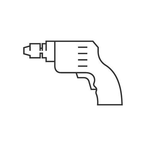 Electric Drill Icon In Thin Outline Style 38061174 Vector Art At Vecteezy