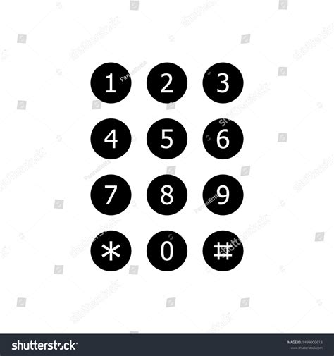 Keyboard Number Telephone Keypad Number Icon Stock Vector (Royalty Free) 1499009618