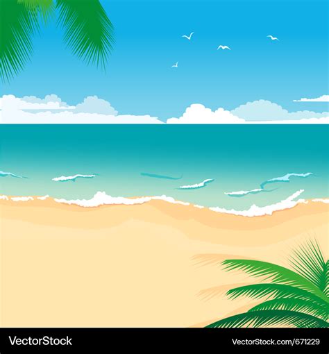 Tropical beach Royalty Free Vector Image - VectorStock