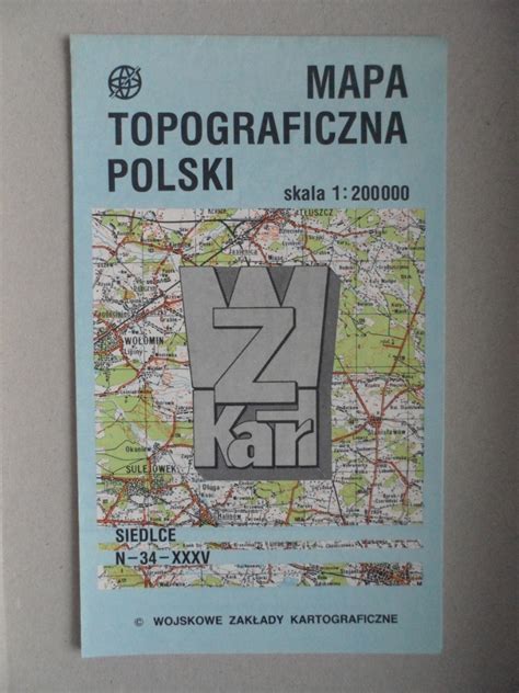 Mapa Topograficzna Polski N 34 XXXV Siedlce Warszawa Kup Teraz Na