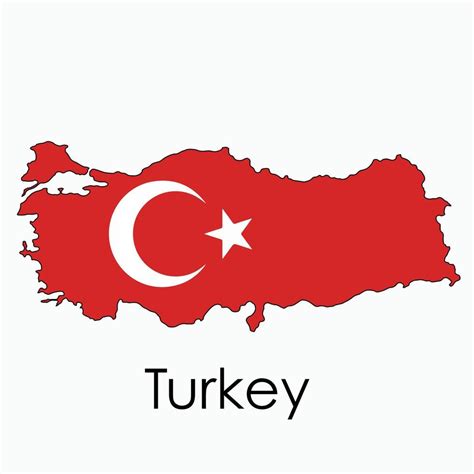 Outline drawing of Turkey flag map. 42169852 Vector Art at Vecteezy