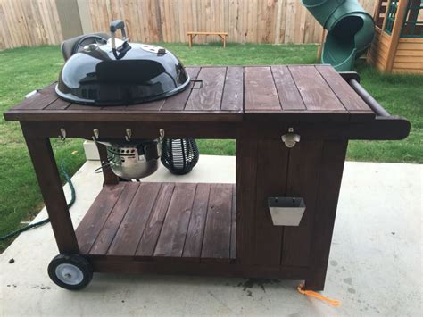 Weber Kettle Cart Build A 22 Bbq Diy Table Youtube Camping Grill