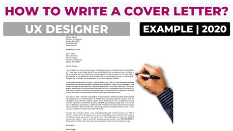 Cover Letter Example For A Ux Designer Position Youtube