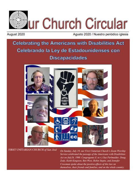 Our Church Circular August 2020 First Unitarian Church Of San José