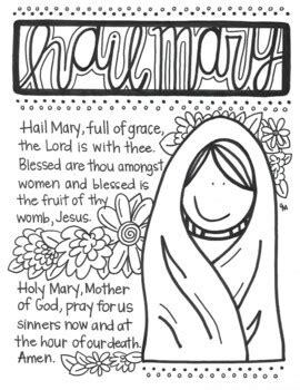 Hail Mary Prayer Coloring Page Coloring Pages