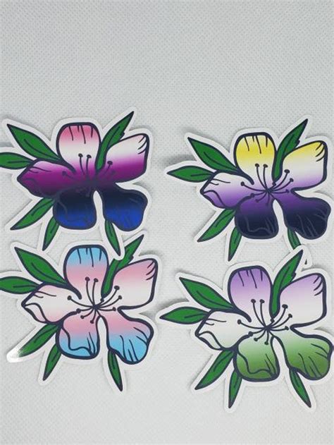 Pride Flowers Asexual Demisexual Aromatic Genderqueer Etsy