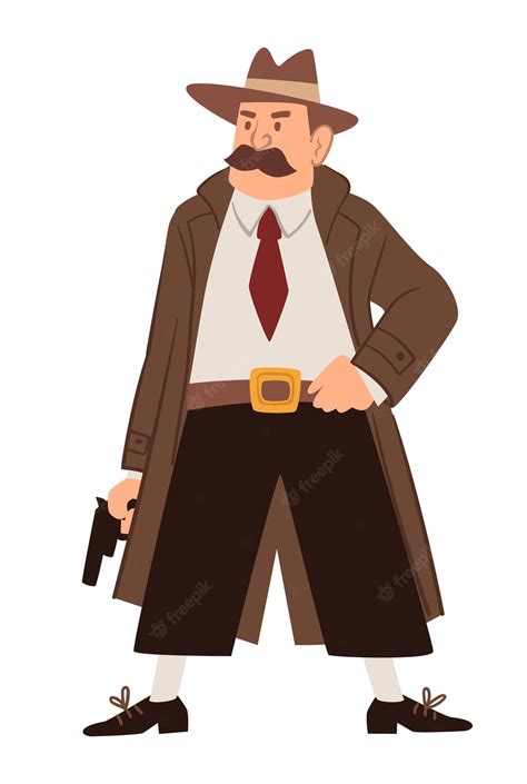 Premium Vector Male Character Working As Detective Or Investigator