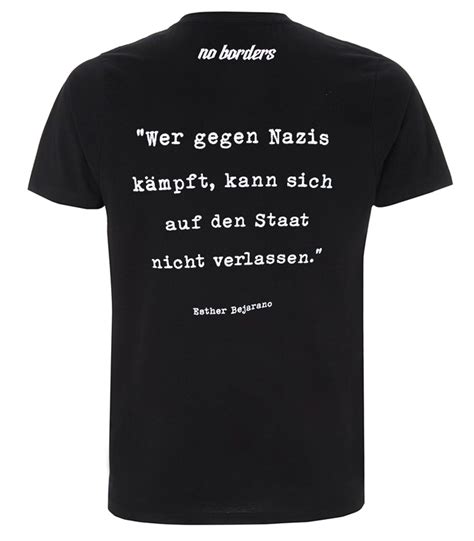 No Borders Shirt Wer gegen Nazis kämpft Mob Action