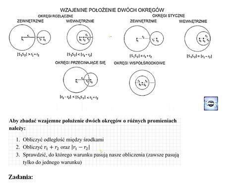 Wzajemne położenie dwóch okręgów video lekcja The Mathteacher