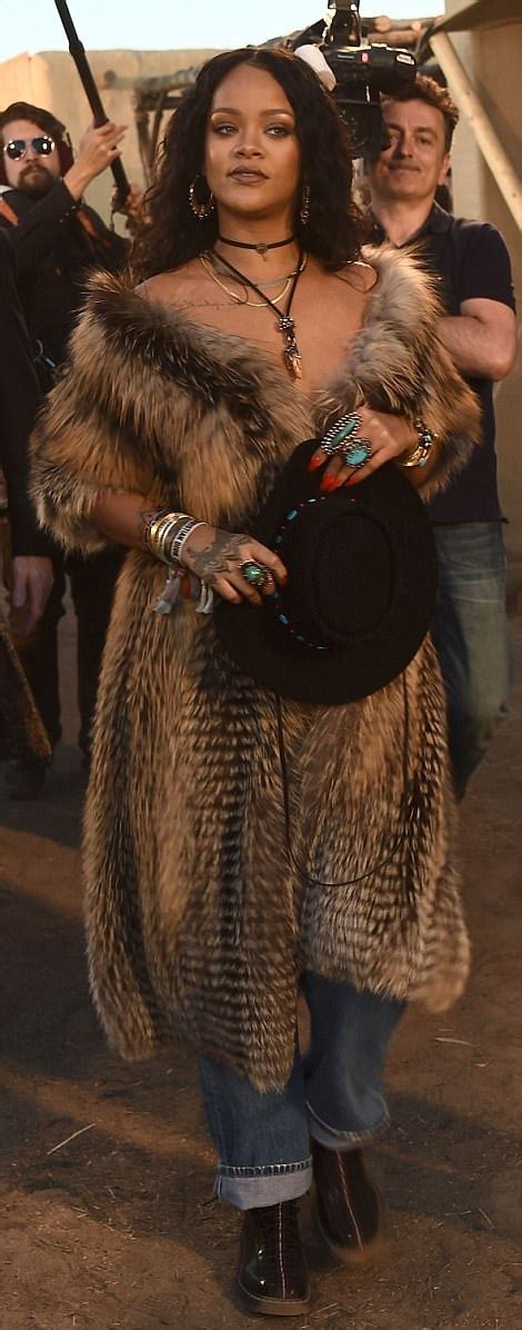 Rihanna Goes Braless For Low Key Cowgirl Chic In Fur Coat Premium News24