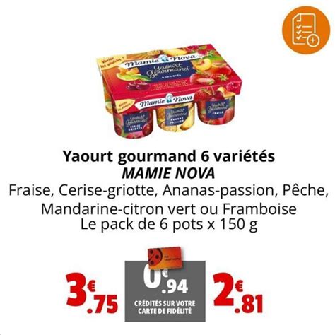 Promo Yaourt Gourmand Vari T S Mamie Nova Chez Coccinelle Supermarch