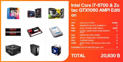 Intel Core I7 6700 And Zotac Gtx1060 Amp Edition จัดสเปค Notebookspec