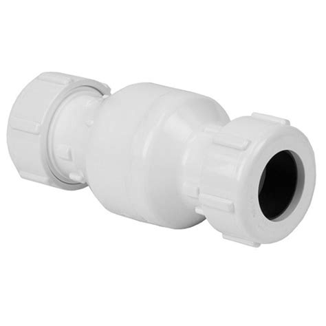 White Pvc 1 12 Swing Check Valve C X C The Drainage Products Store