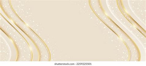 Abstract Geometric Shape Cream Gold Background Stock Vector (Royalty ...