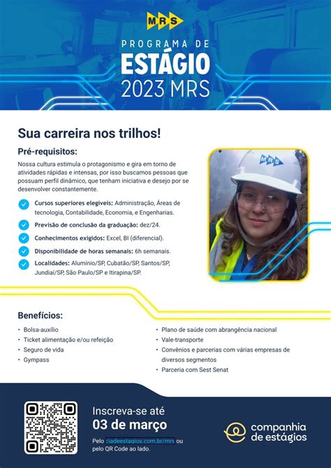 PROGRAMA DE ESTÁGIO 2023 MRS PARA O CURSO DE LOGÍSTICA JUNDIAÍ